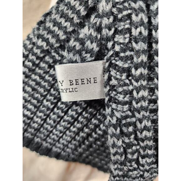 Geoffery Beene Scarf 100% Acylric Black Grey Rib Knit Heather Pattern 62" x 13" - Picture 5 of 5